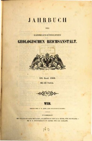 Jahrbuch der Geologischen Reichsanstalt. 19, 19. 1869
