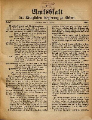 Amtsblatt der Preußischen Regierung zu Erfurt. 1881