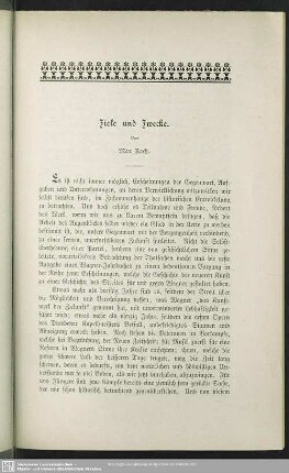 Ziele und Zwecke