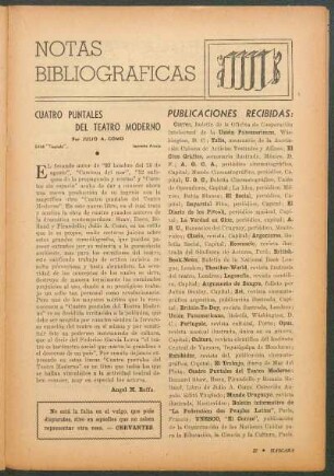 Cuatro puntales del teatro moderno