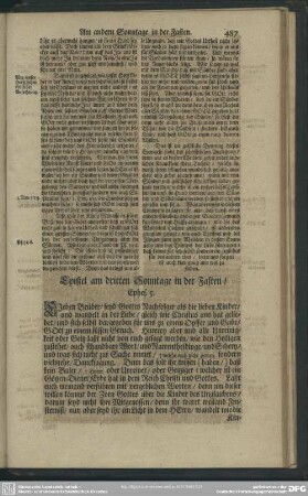 Epistel am dritten Sonntage in der Fasten, Ephes. 5.