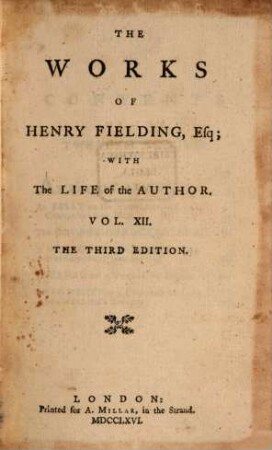 The works of Henry Fielding : with the life of the author ; in twelve volumes, 12