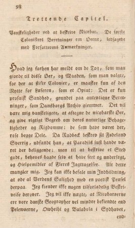 Trettende Capitel. Vanskeligheder ved at beskrive Nicobar ...