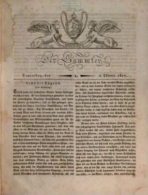 Der Sammler : ein Unterhaltungsblatt. 9. 1817