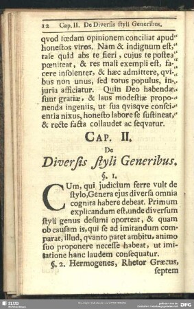 Cap. II. De Diversis styli Generibus
