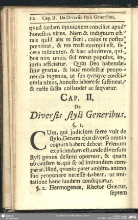 Cap. II. De Diversis styli Generibus
