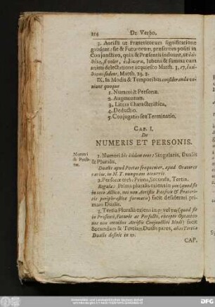 Cap. I. De Numeris Et Personis.