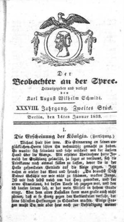 2. Stueck, 14. Januar 1839