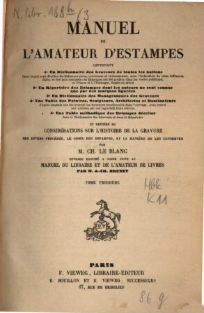 Manuel de l'amateur d'estampes : contenant un dictionnaire des graveurs de toutes les nations [...], 3. Melh - Sz