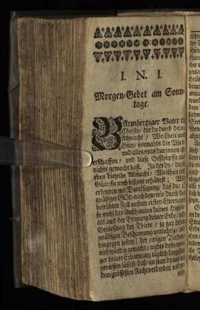 I. N. I. : Morgen-Gebet am Sonntage.[- Dancksagungs-Gebeth nach dem heiligen Abendmahl.