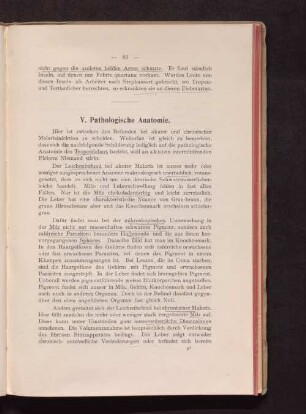 V. Pathologische Anatomie.