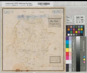 Nassau-Siegen (Fürstentum) ref. Teil, Ämter Generalkarte des Amtes Ferndorf 1720 1ﾽ Stunde = 14,7 cm; 35 x 35 kol. Zeichnung Erich Philipp Plönnies KSA Nr. 789,3