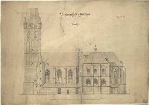 Seitenansicht, St. Lambertuskirche zu Düsseldorf
