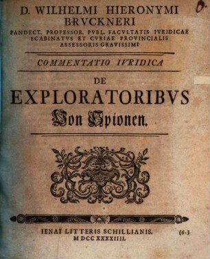 Commentatio iur. de exploratoribus, von Spionen
