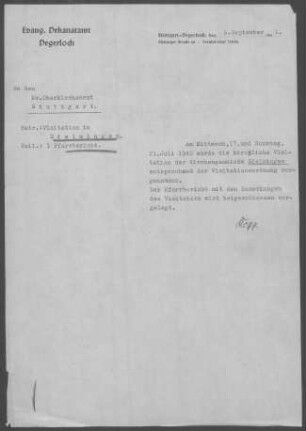 Sielmingen: Pfarrbericht 1940