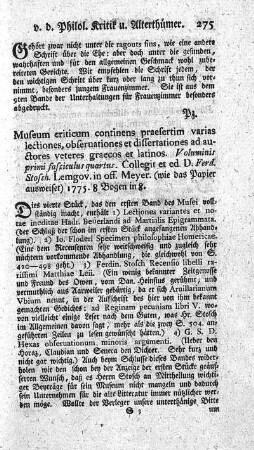Museum criticum. Vol.I.,Fasc.IV.