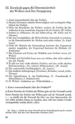 98-101, 1. Kants transzendentale Idee der Freiheit