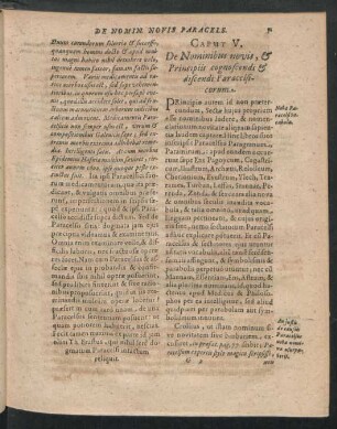 Caput V. De nominibus novis, & Principiis cognoscendi & discendi Paracelsicorum