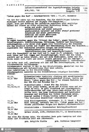 1984,Nov./Dez.: Kontakte : Informations-Rundbrief des Jugendpfarramts Leipzig