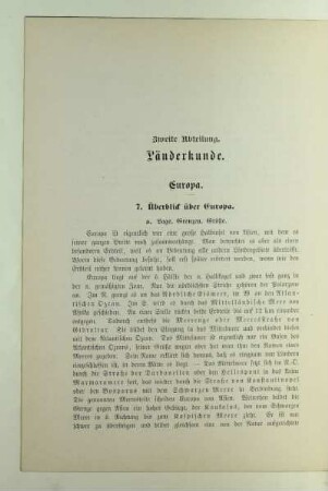Zweite Abteilung. Länderkunde