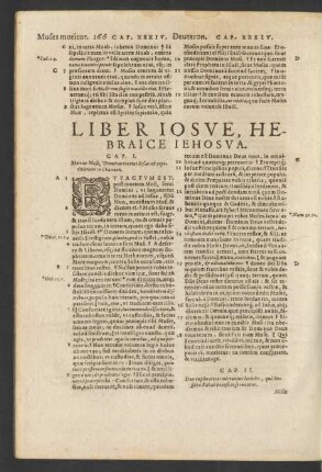 Liber Iosvue, Hebraice Iehosva.