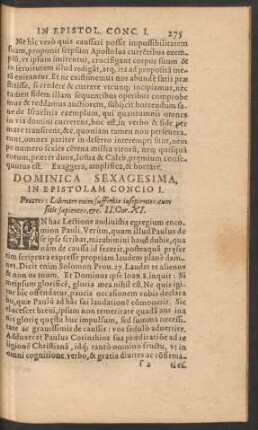 Dominica Sexagesima ...