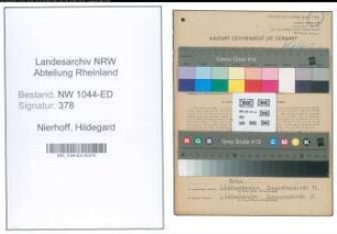 Entnazifizierung Hildegard Nierhoff , geb. 02.06.1922 ()