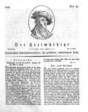 Nro. 85, Donnerstag, den 28. April 1808