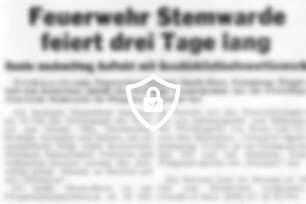 Feuerwehr Stemwarde feiert drei Tage lang