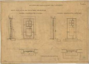 Fischer, Theodor; München - Laim, Gunzenlehstr.; Wohnsiedung Bauhandwerk-Gesellschaft Neu-Westend - Baublock III Haustüren (Grundrisse, Ansichten,Schnitte)