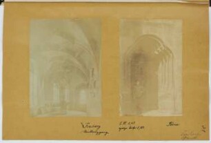Freiberger Dom / Marienkirche, Pirna: Innenansicht Freiberg, Ansicht Portal Pirna (aus: Skizzen- und Fotoalbum 17)