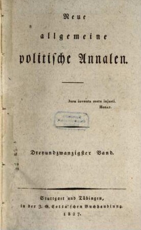 Neue allgemeine politische Annalen, 23. 1827