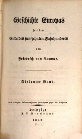 Geschichte Europas seit dem Ende des funfzehnten Jahrhunderts, 7. [Das nördliche Europa, von 1660 bis 1740, und das südwestliche Europa vom utrechter Frieden bis 1740.]