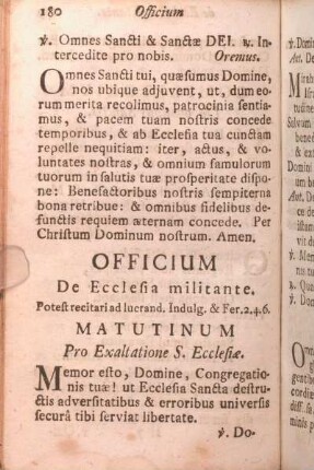 Officium de Ecclesia militante.