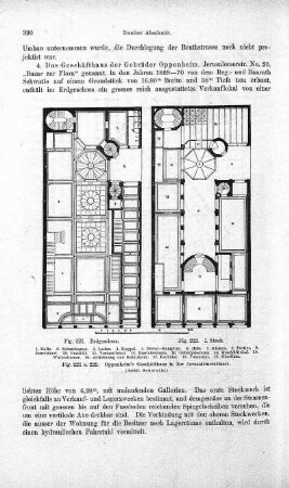 Fig. 221 u. 222. Oppenheim's Geschäfthaus in der Jerusalemstrasse