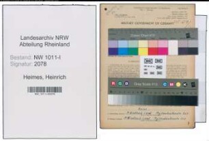 Entnazifizierung Heinrich Heimes , geb. 01.11.1913 (Hilfsarbeiter)