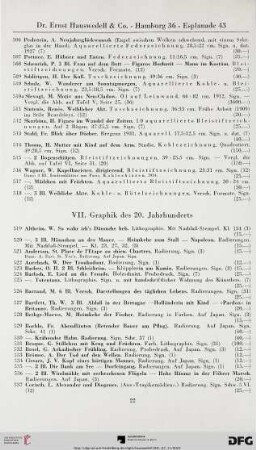 VII. Graphik des 20. Jahrhunderts (Nr. 519-771)