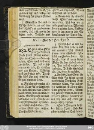 XVIII. Von der Heil. Taufe.