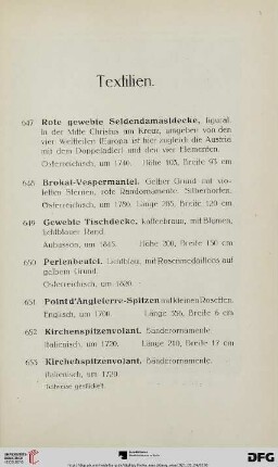 Textilien (Nr. 647-660)