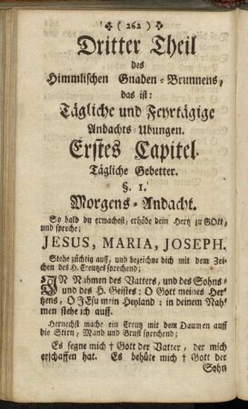 Erstes Capitel. Tägliche Gebetter.