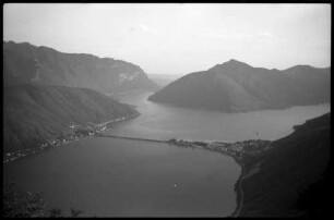 San Salvatore: Melide-Damm vom San Salvatore
