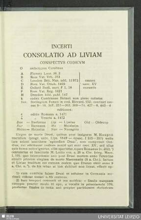 Incerti, Consolatio ad liviam