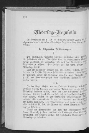 VII. Niederlage-Regulativ.