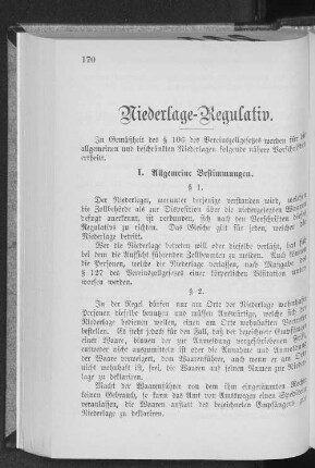 VII. Niederlage-Regulativ.