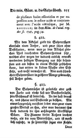Salpetersäure und Alkohol: Aether und versüßter Salpeterspiritus (§§. 422-424)