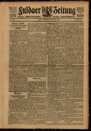 Erste Ausgabe vom Mittwoch, den 26. Juni 1907.