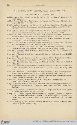 18: Das Schrifttum zur Ur- und Frühgeschichte Badens 1940 - 1949