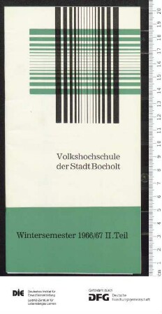 Programm 2. Viermonatsabschnitt 1966/1967