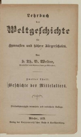 Theil 2: Geschichte des Mittelalters