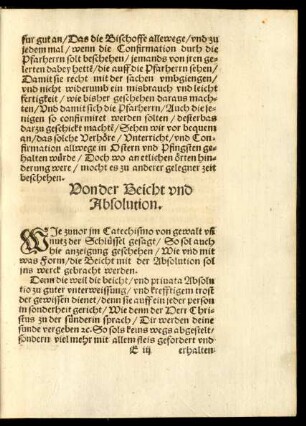 Von der Beicht und Absolution.
